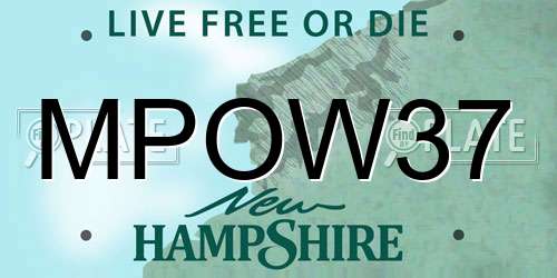 MPOW37 New Hampshire License Plate