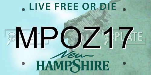 MPOZ17 New Hampshire License Plate
