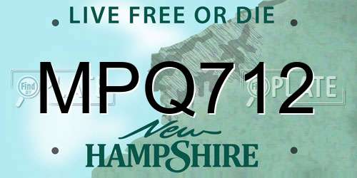MPQ712 New Hampshire License Plate