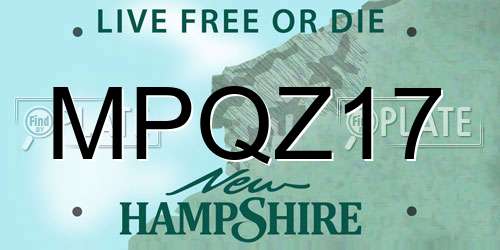 MPQZ17 New Hampshire License Plate