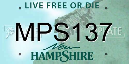MPS137 New Hampshire License Plate