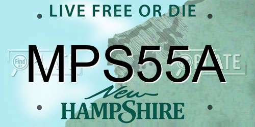 MPS55A New Hampshire License Plate