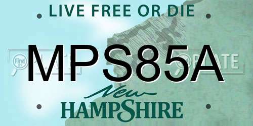MPS85A New Hampshire License Plate