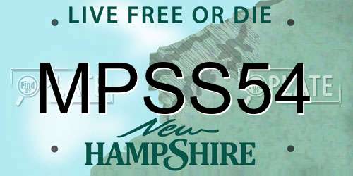 MPSS54 New Hampshire License Plate