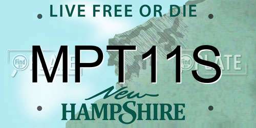 MPT11S New Hampshire License Plate