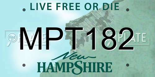 MPT182 New Hampshire License Plate