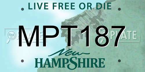 MPT187 New Hampshire License Plate