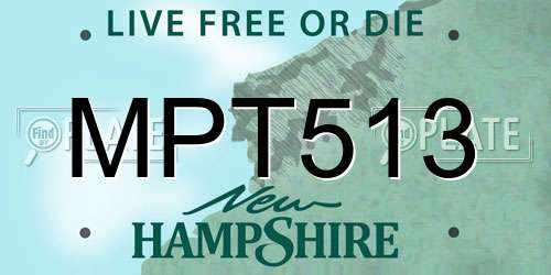 MPT513 New Hampshire License Plate
