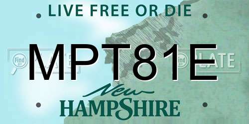 MPT81E New Hampshire License Plate