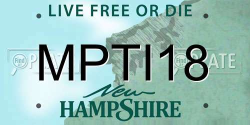 MPTI18 New Hampshire License Plate