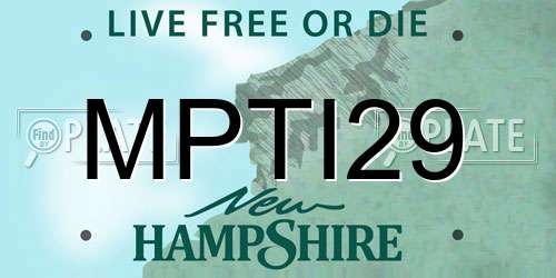 MPTI29 New Hampshire License Plate
