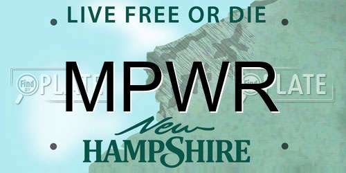 MPWR New Hampshire License Plate