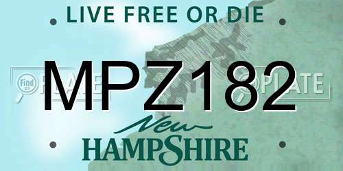 MPZ182 New Hampshire License Plate