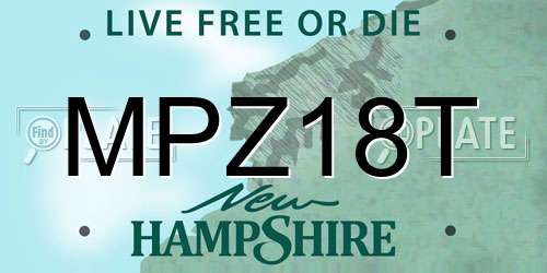 MPZ18T New Hampshire License Plate