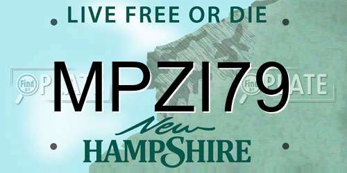 MPZI79 New Hampshire License Plate