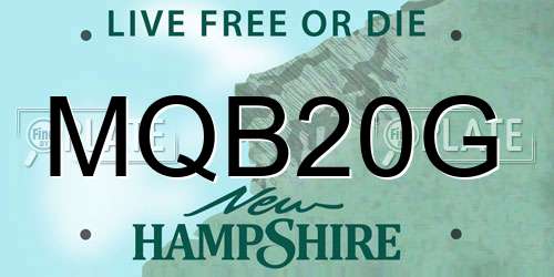 MQB20G New Hampshire License Plate