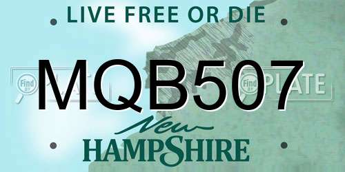 MQB507 New Hampshire License Plate