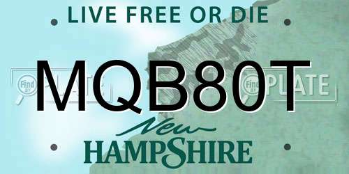 MQB80T New Hampshire License Plate