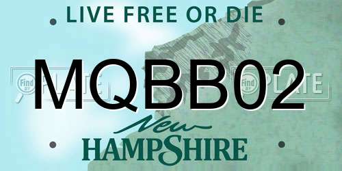 MQBB02 New Hampshire License Plate