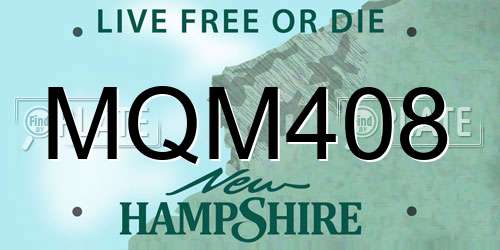 MQM408 New Hampshire License Plate