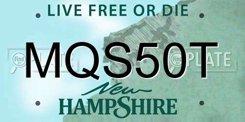 MQS50T New Hampshire License Plate