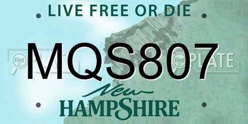 MQS807 New Hampshire License Plate