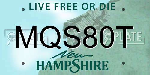 MQS80T New Hampshire License Plate