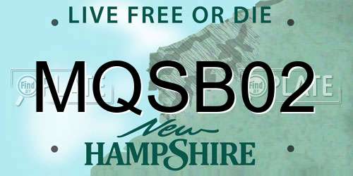 MQSB02 New Hampshire License Plate