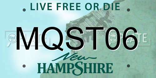 MQST06 New Hampshire License Plate
