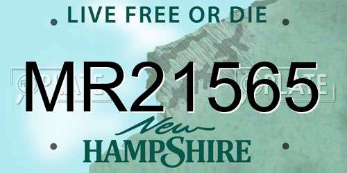 MR21565 New Hampshire License Plate