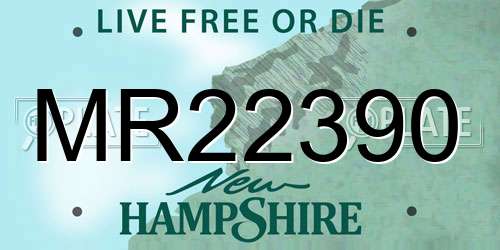 MR22390 New Hampshire License Plate
