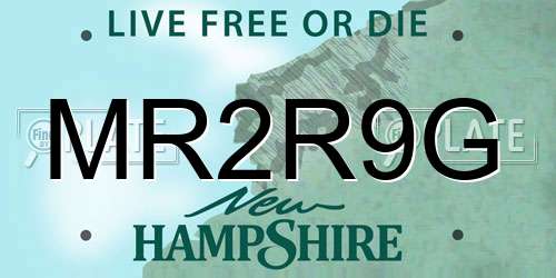MR2R9G New Hampshire License Plate