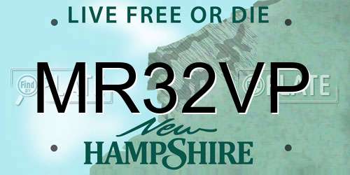MR32VP New Hampshire License Plate