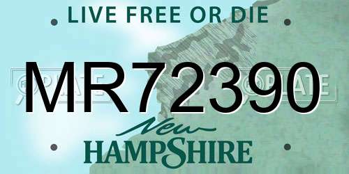 MR72390 New Hampshire License Plate