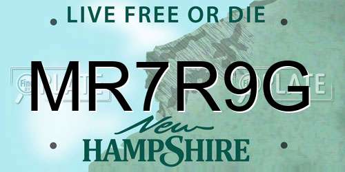 MR7R9G New Hampshire License Plate