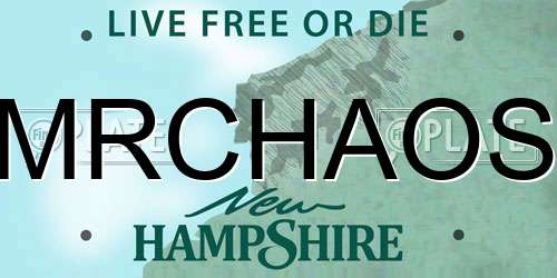 MRCHAOS New Hampshire License Plate