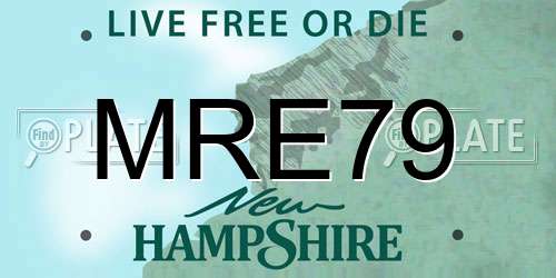 MRE79 New Hampshire License Plate