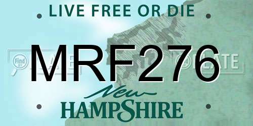 MRF276 New Hampshire License Plate