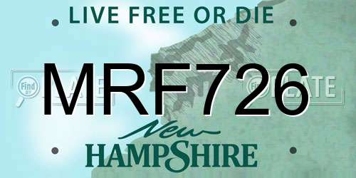 MRF726 New Hampshire License Plate
