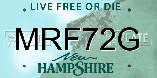 MRF72G New Hampshire License Plate