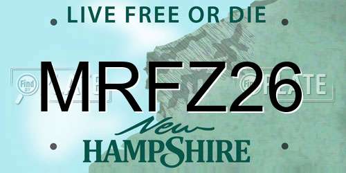 MRFZ26 New Hampshire License Plate