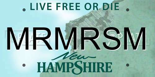 MRMRSM New Hampshire License Plate