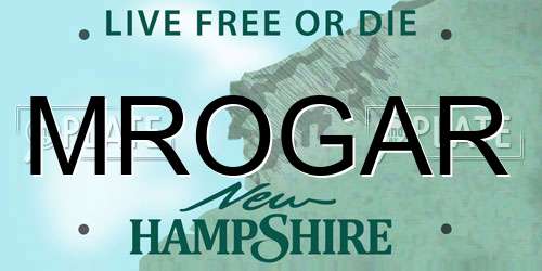 MROGAR New Hampshire License Plate