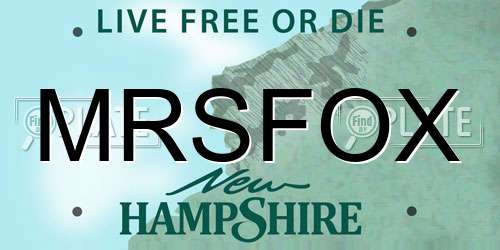 MRSFOX New Hampshire License Plate