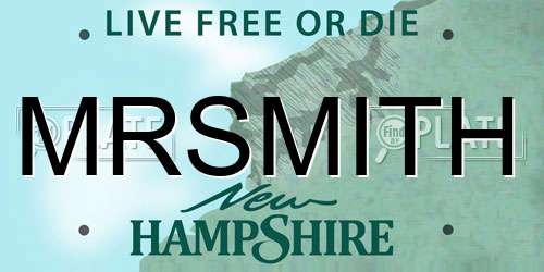 MRSMITH New Hampshire License Plate