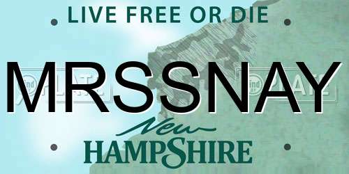 MRSSNAY New Hampshire License Plate