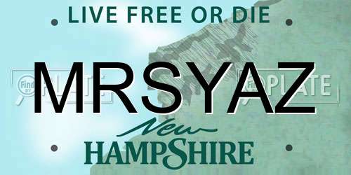 MRSYAZ New Hampshire License Plate