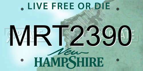 MRT2390 New Hampshire License Plate