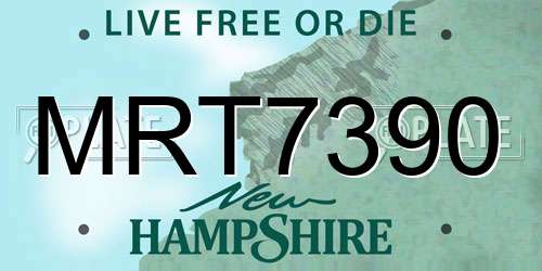 MRT7390 New Hampshire License Plate