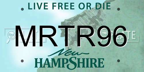 MRTR96 New Hampshire License Plate